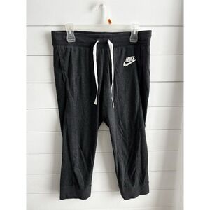 Nike Athletic Jogger Sweatpants Women's M Red Label‎ Gray Drawstring 0388